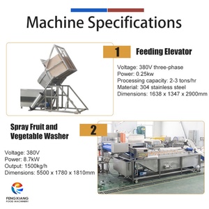 Ligne de lavage automatique de fruits 2000-3000KG/H, machine à laver les fruits de la passion et les ananas pour usage commercial - Product Image 2