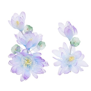Nuevo tocado Hanfu de diseño original hecho a mano en estilo chino tradicional, pinza para el cabello de gasa suave con flor de loto morada. - Product Image 5