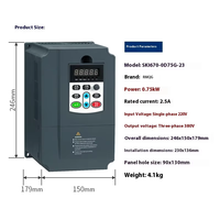 Variateur de fréquence Sanke monophasé 220 kW vers triphasé 380 kW, contrôleur de vitesse de moteur 0,75/1,5/2,2/4/5,5/7,5 kW Abongl