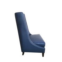 Fauteuil d'appoint de luxe en tissu PU avec dossier haut et structure en bois, idéal pour salon, appartement, hôtel ou hall d'entrée.