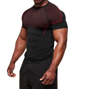Camiseta Deportiva de Manga Corta para Hombre, de Secado Rápido, Estampada, Elástica, Transpirable, de Poliéster y Seda de Leche, para Levantamiento de Pesas y Fitness - Product Image 5