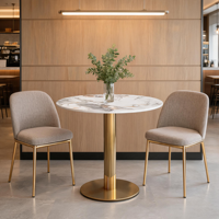 Tables à manger en marbre pour hôtels commerciaux, cafés, tables circulaires/petites modernes et minimalistes, durables, faciles à nettoyer, pour les réunions