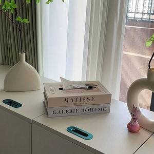 Cajas de Almacenamiento de Servilletas con Forma de Libro de Escritorio Personalizadas, Caja de Papel Tisú, Libros Falsos de Cartón, Almacenamiento Negro para Decoración del Hogar - Product Image 6