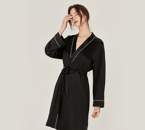 100% 뽕나무 실크 잠옷 여성용 섹시 울트라 소프트 럭셔리 잠옷 가운 여름 슬립 원피스 목욕 가운 - Product Image 6