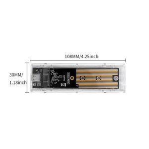 TISHRIC casing <span class=keywords><strong>M</strong></span>.<span class=keywords><strong>2</strong></span> SSD NVME PCIe NGFF SATA protokol Ganda USB Tipe C transparan kotak Hard Disk kandang eksternal - Product Image 6