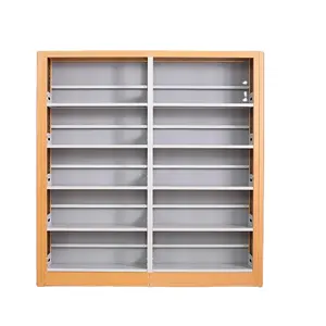 Heavy Duty School Furniture Library Equipment Steel Bookshelves Double Side Metal Library Bookcases