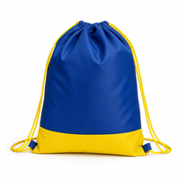 Sac à dos à cordon bleu cobalt et jaune, personnalisable avec logo, sac de sport à cordon pour l'école, la gym, les voyages, les événements, vente en gros