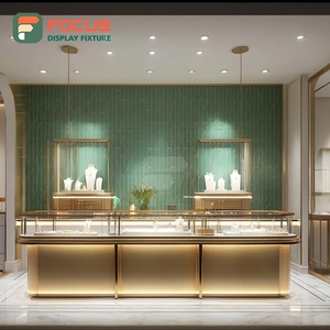 Luxury Custom Jewelry Retail Fixtures Manufacturer Metal Frame Mall Counter Display Cabinet - Product Image 3