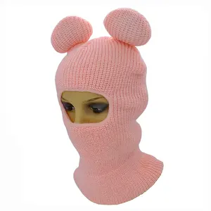 Balaclava de malha personalizada, com capuz, orelhas, esqui, cobertura de rosto, chapéu de férias, para cosplay, uso ao ar livre, unissex, venda imperdível