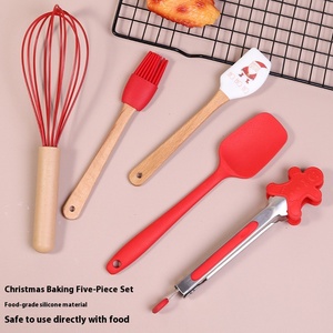 ชุดทำขนมในครัวสำหรับเทศกาลคริสต์มาสห้าชิ้นแปรงขัดน้ำมันเครื่องตีไข่ใช้ในครัวเรือนอุปกรณ์อบขนมอบ - Product Image 3