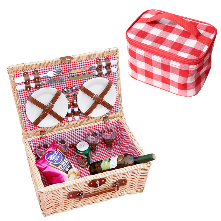 Плетеная корзина для пикника Zhoya, для хлеба, фруктов, ивы, оптовая продажа, плетеная корзина с ручкой для пикника, корзина для хранения еды с крышкой