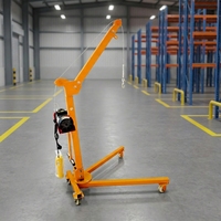 Mini-grue mobile électrique à poussée manuelle de 500 kg, grue à flèche sur roues, palan de levage électrique certifié CE pour entrepôt, garage, construction