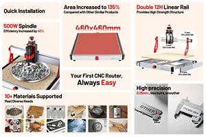 เครื่องแกะสลัก ActionLasers High TTC 450 Ultra Router Machine Intelligence Desktop Engraver สำหรับงานกัด MDF และแกะสลักไม้ - Product Image 3
