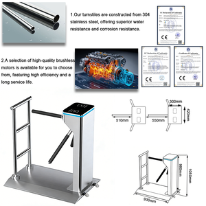 Tourniquet intelligent de luxe en acier inoxydable avec panneaux en acrylique et scanner de <span class=keywords><strong>code</strong></span> QR anti-collision pour gare de métro - Product Image 2