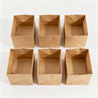 Vente en gros de sacs en papier kraft personnalisés pour emballage alimentaire pain sandwich pain grillé petit déjeuner, sacs en papier kraft à fond carré
