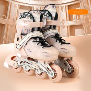 Patins à roulettes à une rangée transfrontalière directe du fabricant, ensemble complet de patins à roulettes à double fixe pour débutants en matériau PU - Product Image 6