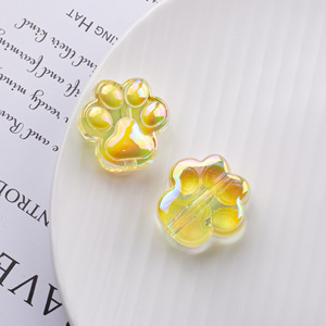 Popular translúcido recto agujero gato pata acrílico colgante cuentas DIY teléfono móvil cadena coche colgante cuentas Accesorios - Product Image 4