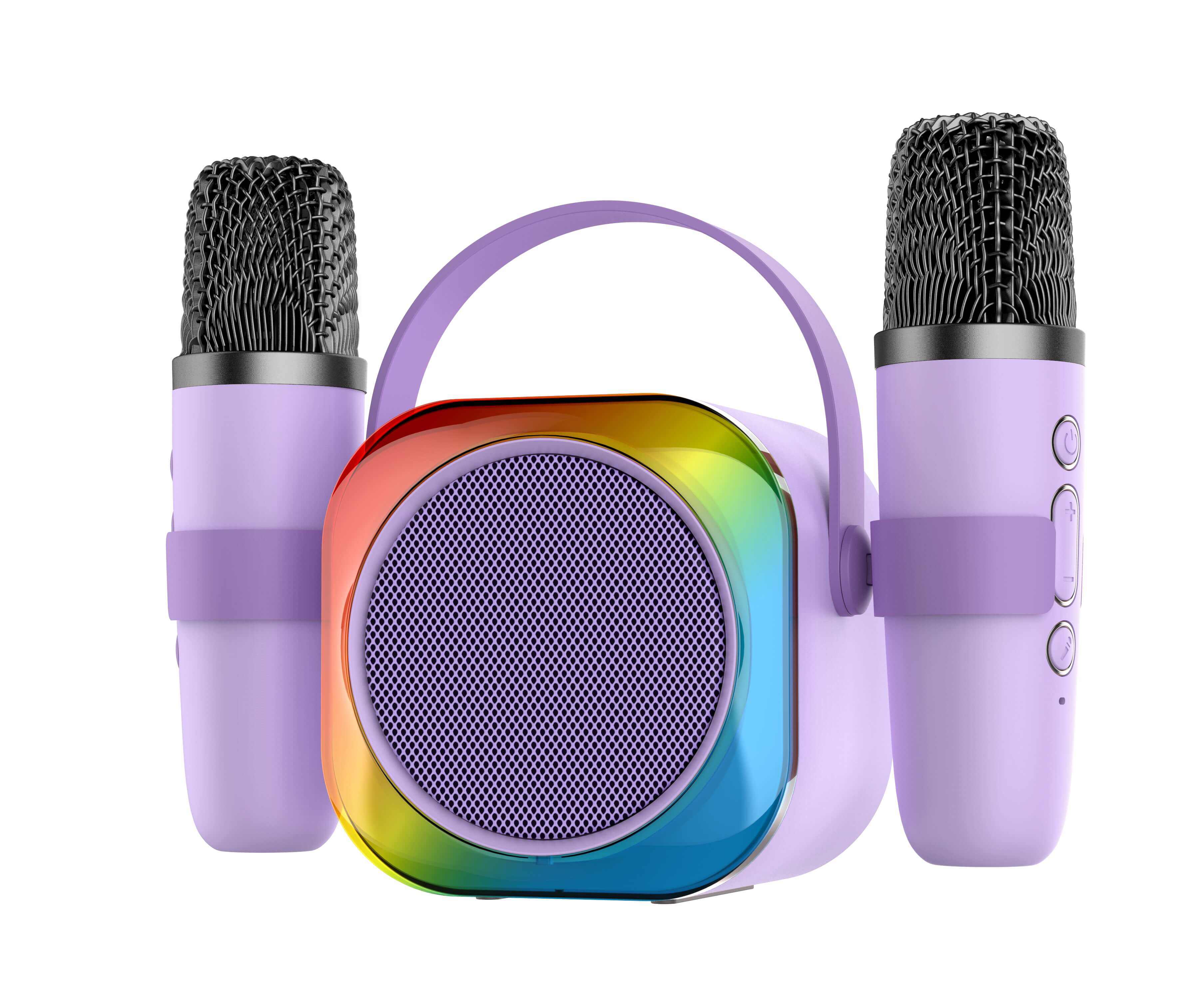 Púrpura con 2 micrófonos