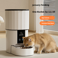 Comedero Automático Inteligente para Mascotas, Comedero Inteligente con Control de Tiempo y Porciones, Suministros para Mascotas con Alimentación Remota por Wifi Móvil