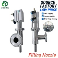 Buse de remplissage pneumatique anti-goutte en acier inoxydable pour machine d'emballage de liquides et de pâtes avec valve de refoulement