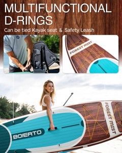 กระดานโต้คลื่นแบบเป่าลมคุณภาพสูง ขนาด 11'*33"*6'' รุ่น Drop Stitch สำหรับเล่น Stand Up Paddle Surfing กีฬาทางน้ำ รุ่น BT01/2 Drop - Product Image 4