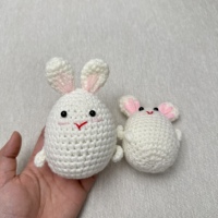 Poupée au crochet faite à la main pour enfants, adorable lapin en forme de citrouille, amigurumi fini, jouet en peluche doux, fil sûr, cadeau d'anniversaire ou de Noël