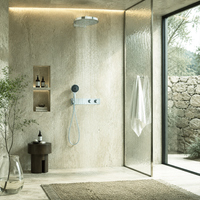 Ensemble de douche à trois voies dissimulé en laiton brossé, ensemble de douche SPA moderne, ensemble de douche de luxe thermostatique pour salle de bain