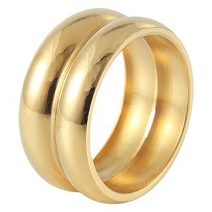 yunnique <b>Titanium</b> Steel Gold <b>Ring</b> Geometric Design Women's Wedding Jewelry Gift - Product Image 5