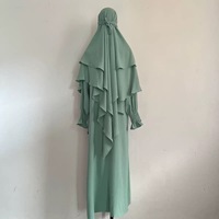 Robe Abaya Modeste Deux Pièces avec Voile Hijab et Châle pour Femmes Musulmanes Grande Taille Vente en Gros Vêtements Islamiques Kaftan Robe de Luxe