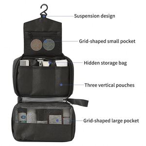 Bolsa de Aseo de Viaje de Tela Catiónica, Bolsa de Cosméticos Portátil, Bolsa de Maquillaje Multifuncional con Gancho - Product Image 5