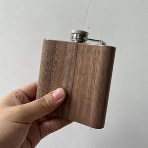Flacon à <span class=keywords><strong>whisky</strong></span> plat en métal de 6 oz personnalisable, gourde de poche étanche - Product Image 1