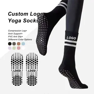 Groothandel Hoge Kwaliteit Duurzame Crew Anti Slip Grip Vrouwen Pilates Custom Yoga Sokken