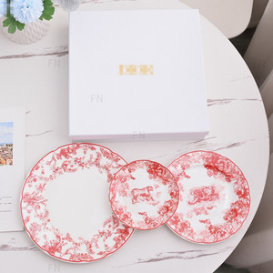 Gray D Jungle Tiger Tableware <b>Plate</b> Set 6 "8" 10 "Bone Porcelain High Quality <b>Plate</b> Dinner <b>Plate</b> - Product Image 3