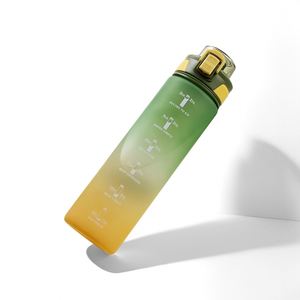 Bouteille d'eau sportive isolée à double paroi en plastique avec couvercle sans BPA 32 oz/1 litre Écologique Convient pour la salle de sport et les voyages - Product Image 3