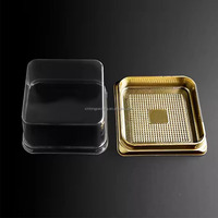 Transparente quadratische Kunststoff-Mooncake-Präsentationsbox aus PET für Muffins, Gebäck, Desserts und Eigelb-Puffs – Aufbewahrungsbox