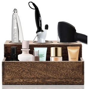 In legno rustico porta asciugacapelli salone Organizer per accessori da bagno forniture accessori per capelli Organizer - Product Image 4