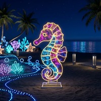 Outdoor Seepferdchen LED-Skulptur-Leuchte IP65 Wasserdicht Mehrfarbiges Seillicht-Motiv für Landschaft Weihnachten Halloween Festival