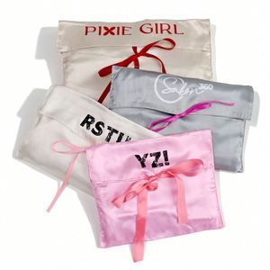 Pochette en soie sérigraphiée pour logo personnalisé, sac à main, portefeuille, emballage de perruques en satin, sac anti-poussière pour lingerie - Product Image 2