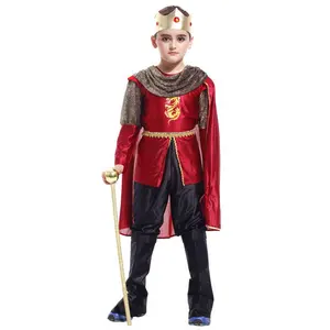 Jongens Lord Prins Noble Koning Halloween Cosplay Kostuum Rollenspel Jurk Up