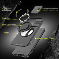Conception chaude pour iPhone 17 Pro Max étui avec anneau magnétique support diapositive caméra couverture antichoc robuste étui de protection pour iPhone