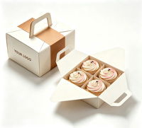 Boîte cadeau carrée personnalisée biodégradable et résistante à la graisse pour cupcakes, avec insert en mousse EVA et séparateur, pour pâtisserie à emporter