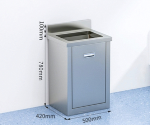 Mueble de Acero Inoxidable para Lavabo de Hospital, 500x420x780mm, Diseño Minimalista, Mueble Comercial Resistente - Product Image 1