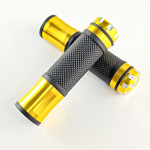 Puños de Manillar para Motocicleta Qiangye, de Aleación de Aluminio CNC, Color Dorado y Negro Texturizado, para Scooter, Vehículo Eléctrico, Accesorios para Manillar - Product Image 3