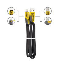 Kabel USB 4-in-1 6A Pengisian Super Cepat PD Tipe-C ke Tipe-C Multifungsi 2 dalam 1 dengan 2 Kabel untuk Pengisian Daya Ponsel