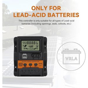 10A智能液晶显示太阳能充电控制器双<span class=keywords><strong>USB</strong></span>端口自动12/24V <span class=keywords><strong>PWM</strong></span> MPPT太阳能电池板调节器 - Product Image 2