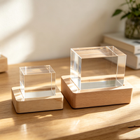 Cube en verre cristal transparent 8*8*8cm K9, bloc de cristal vierge pour gravure laser 3D, souvenir personnalisé, lampe de nuit