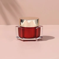 Bouteille de crème hexagonale rouge à vin en stock ensemble d'émulsion acrylique cosmétique multi-tailles pulvérisateur à pompe pour masque facial lotion à usage liquide