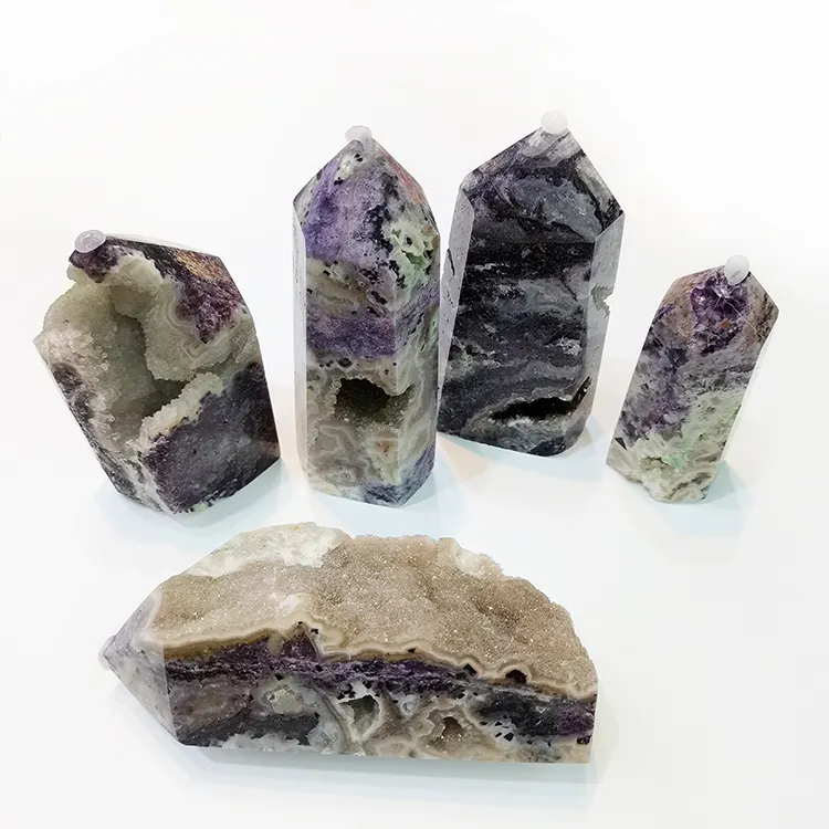 Hot Sale Crystals Healing Stones zinc blende Crystal Wand Point Natural Crystal blende Tower Sphalerite Point For Feng Shui