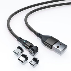 Greenport 5pin Câble de Recharge Magnétique en forme de L 3A Charge Rapide 3 dans 1 USB Données Câble Jeu de Charge ligne - Product Image 1