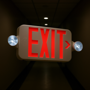 Luz de Emergencia LED con Letras Rojas, 2 Cabezales, Batería de Respaldo, Señal de Seguridad Contra Incendios Comercial, Iluminación de Emergencia de 3 Horas - Product Image 2